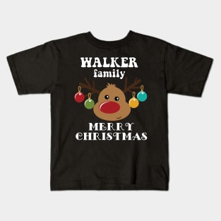 Family Christmas - Merry Christmas WALKER family, Family Christmas Reindeer T-shirt, Pjama T-shirt Kids T-Shirt